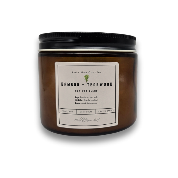 Bamboo + Teakwood Double Wick Scented Candle