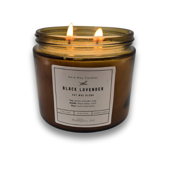 Black Lavender Double Wick Scented Candle